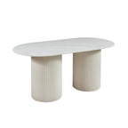 Erona - Ovale Eettafel met Geribde Zuilpoten