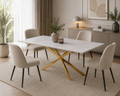 SPIKE DT-012 Dining Table White Marble Glass – Gold