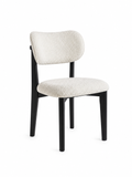Retro Designstoel – Bouclé Stof Houten Onderstel