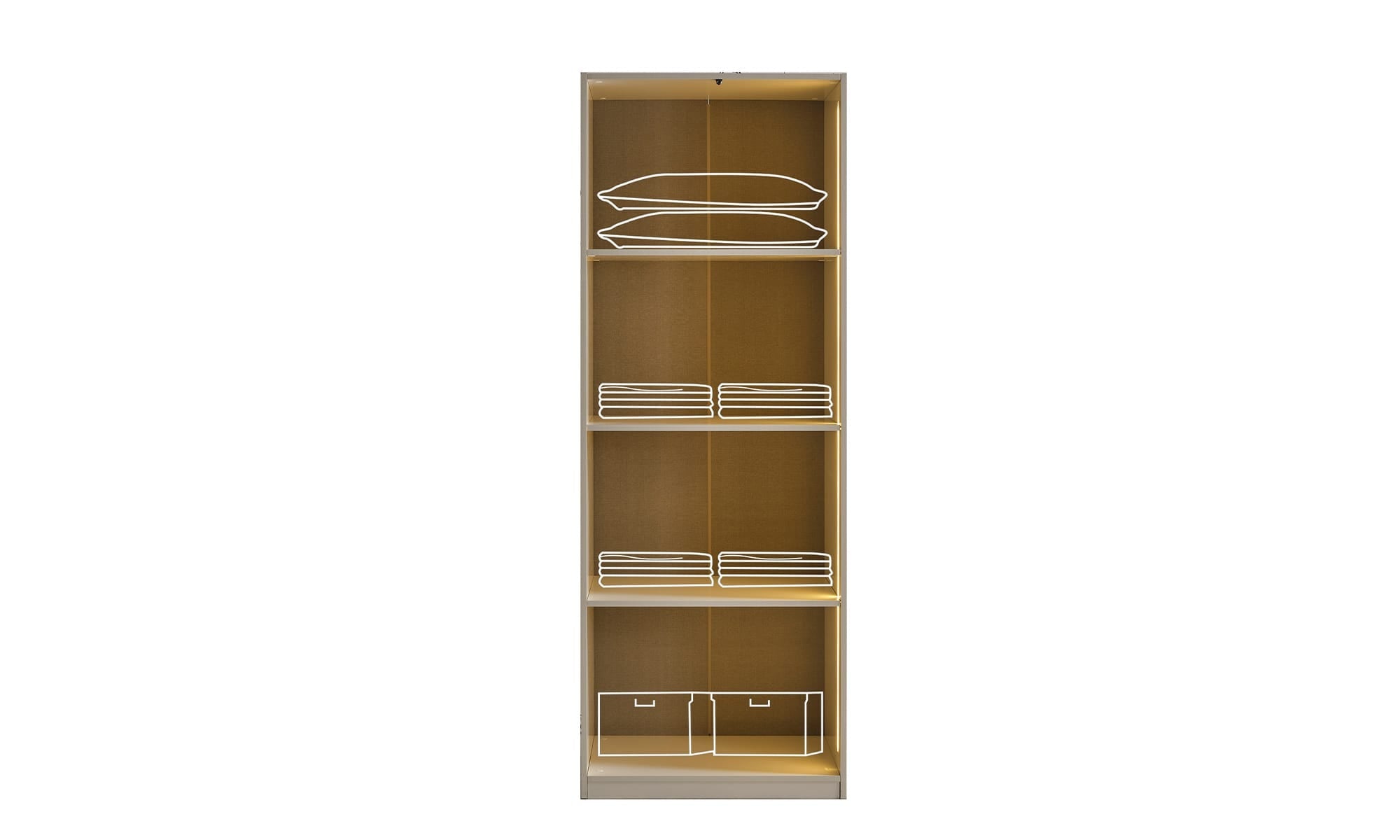 Infinity C2 Binnenkant met Planken Dekbedkast