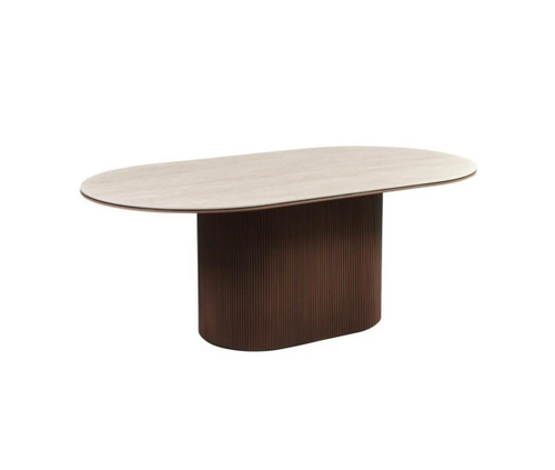 Aqua DT V1 Brown – Eettafel 200x110x76 cm – Beige Keramisch Blad