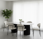 Erona - Ovale Eettafel met Geribde Zuilpoten