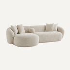 Oslo Sofa Rond – 290 x 76 x 140 cm – Beige Bouclé met Organische Vorm