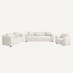 3-delige Luxe Bankenset in Crèmekleur – Elegant Comfort voor het Hele Gezin
