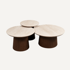 Aqua CT Brown – Set van 3 Salontafels – Beige Keramisch Blad