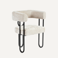 Arca Design Stoel – Industrieel Bouclé & Zwart Staal